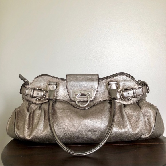 silver metallic purse